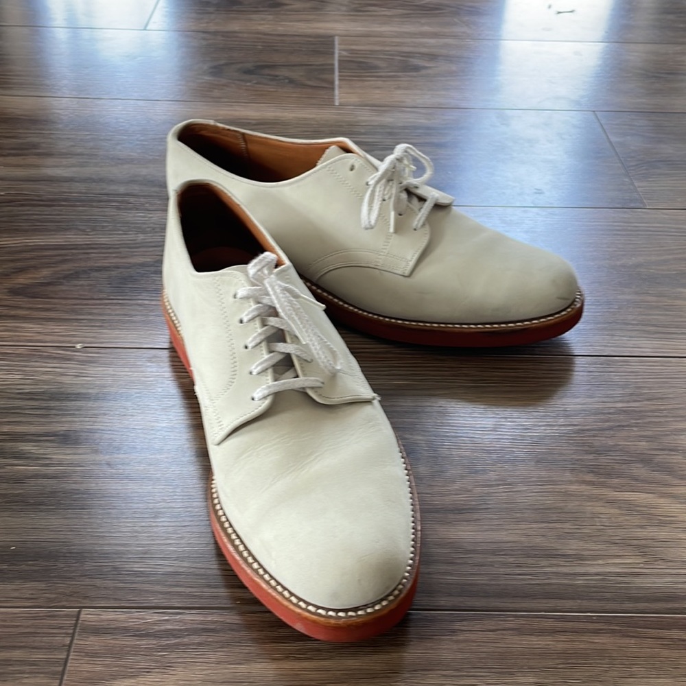 Walk-Over Mens White Suede Derby Shoes Size 10 (Vintage Brand)